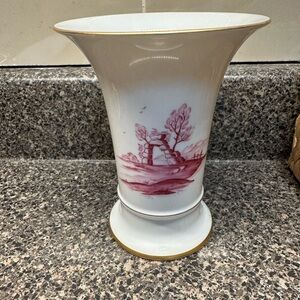 Vintage Hochst Pink Bridge Vase Marked